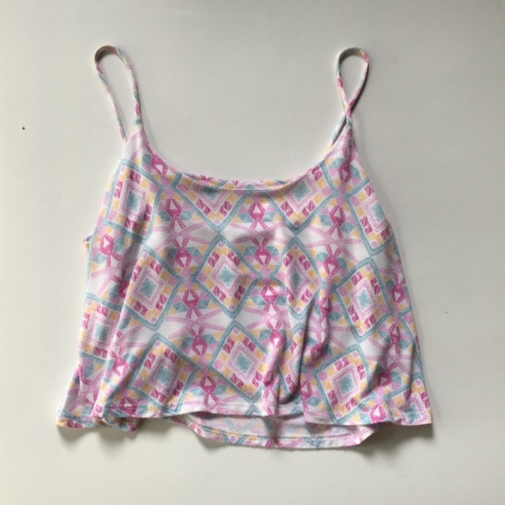 ☀️PacSun Nollie Colorful Pink Geometric Tank Top